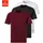H.I.S. T-Shirt "Unterziehshirt mit Rundhals", Herren, Gr. M, bunt (bordeaux, schwarz, weiß), Single Jersey, Obermaterial: 95% Baumwolle, 5% Elasthan, unifarben, Basic, bequem normal, Rundhals, abgesteppte Kante, Shirts T-Shirt, aus Baumwoll-Mix
