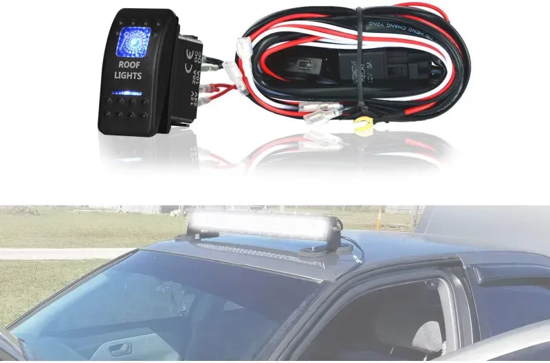 Kabelsatz mit Einbauschalter zur Verkabelung von LED-Bars und Halogen-Scheinwerfern, 3,5 m