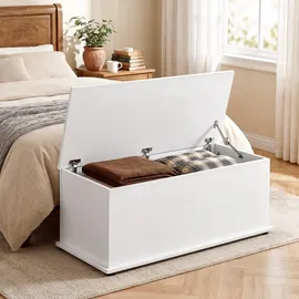 Homcom Sitzbank Aufbewahrungsbox Weiß 100 x 40 x 40 cm
