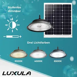 LUXULA Solar Hängeleuchte LED 6W 500lm IP44 schwarz inkl. Fernbedienung