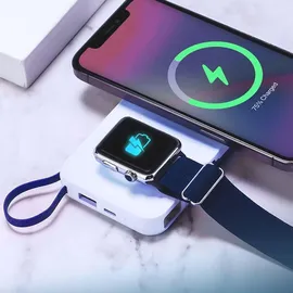 3M 3mk Powerbank PastelUp 10,000mAh USB-A / C für iPhone Huawei Samsung XiaomiWeiss kompatibel mit MagSafe - Weiß