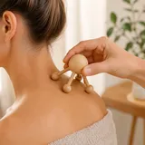Massagespinne aus Buchenholz – Massagehilfe für Nacken, Rücken & Kopf