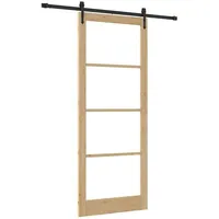 vidaXL Schiebetür Natur 93 x 232 cm Massivholz Kiefer und Glas 3332347