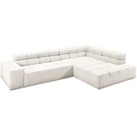 KAWOLA Ecksofa, Weiß, Schwarz, Echtholz, 4-Sitzer, Füllung: Komfortschaum, Ottomane