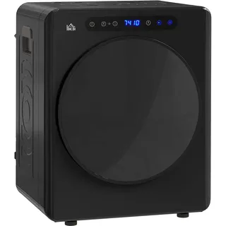 HOMCOM Mini Ablufttrockner 4 kg Wäschetrockner mit Desinfektion, 6 Programmen, 1000W Trockner mit Touch-Screen, 3 Temperaturen und Timer, für Wohnmobile, Haus, Schwarz