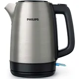 Philips Wasserkocher HD9350 90 Edelstahl Silber Kalkfilter 1.7L 2200W - Schwarz/Silber