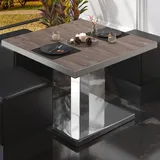 GGM Möbel Bistro Loungetisch 80 x 80 x 41 cm Light Wenge/Edelstahl