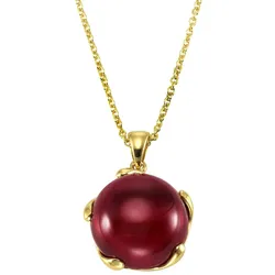 Jamelli Anhänger mit Kette 925/- Sterling Silber syn. Granat dunkelrot 60cm Damen 