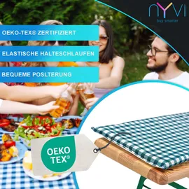 nyvi Bierbankauflagen Set 130 x 70 cm blau 3-tlg.