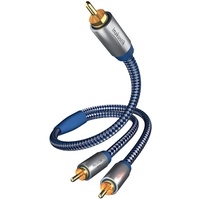 in-akustik Premium Audiokabel Cinch-Stecker - 2x Cinch-Stecker 3,0m blau / silber
