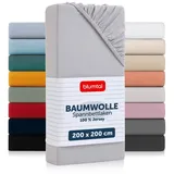Blumtal Spannbettlaken Jersey 200 x 200 cm grau
