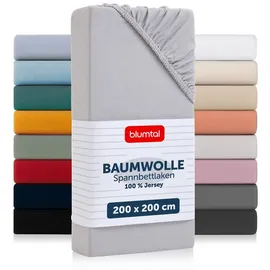 Blumtal Spannbettlaken Jersey 200 x 200 cm grau