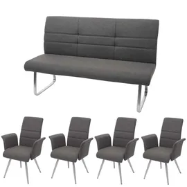 MCW Esszimmerstuhl Grau-Braun Textil