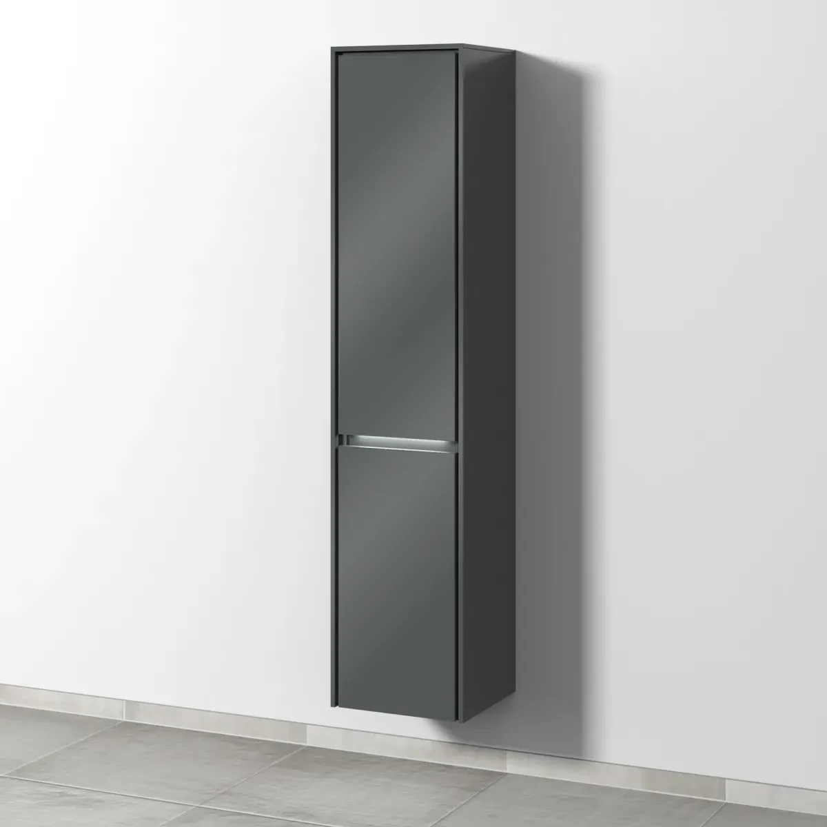Sanipa Twiga Hochschrank mit LED-Beleuchtung und 2 Türen, Weiß-Glanz, SY11178 SY11178
