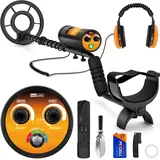 Hazlewolke Unterwasser Metalldetektor, 130 Fuß wasserdichte Metalldetektor mit Pinpoint-Modus, 10 Zoll Tiefe, Metal Gold Detector für Erwachsene