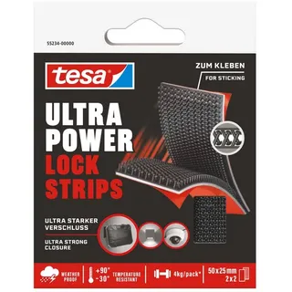 Tesa Klettband Ultra Power Lock schwarz