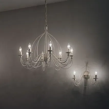 Ideal Lux 097664 Pendelleuchte Corte Bianco 12x60W | E14 - weiß