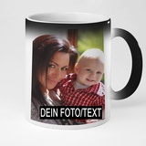 Farbwechseltasse mit 2 Fotos & Text bedrucken Lassen/Fototasse Personalisieren/Kaffeebecher zum selbst gestalten/persönliches Geschenk/Magictasse