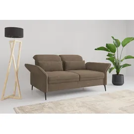 sit&more 2,5-Sitzer SIT & MORE "Emely, inkl. Sitztiefenverstellung", braun (hellbraun), B:189cm H:92cm T:123cm, 100% Polyester, Sofas, wahlweise mit Bettfunktion, Kopf- & Armteilverstellung