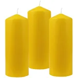 HS Candle Stumpenkerzen Ø8cm 3er Pack Gelb