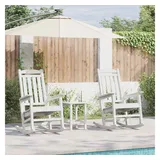vidaXL Schaukelstuhl 2 pcs Weiß 92 x 70 x 108 cm Polyethylen