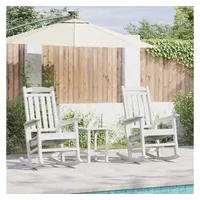 vidaXL Schaukelstuhl 2 pcs Weiß 92 x 70 x 108 cm Polyethylen