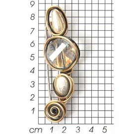 FIRETTI Brosche Schmuck Geschenk Ansteckschmuck tricolor, mit Glasstein goldfarben|schwarz