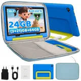 BUFO Kinder Lern-Tablet mit Elternkontrolle 10'' Android, 64GB Tablet (10", 64 GB, Android 16, Kids Bumper blau) blau