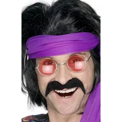 Hippie Schnurrbart Johnny schwarz - OS