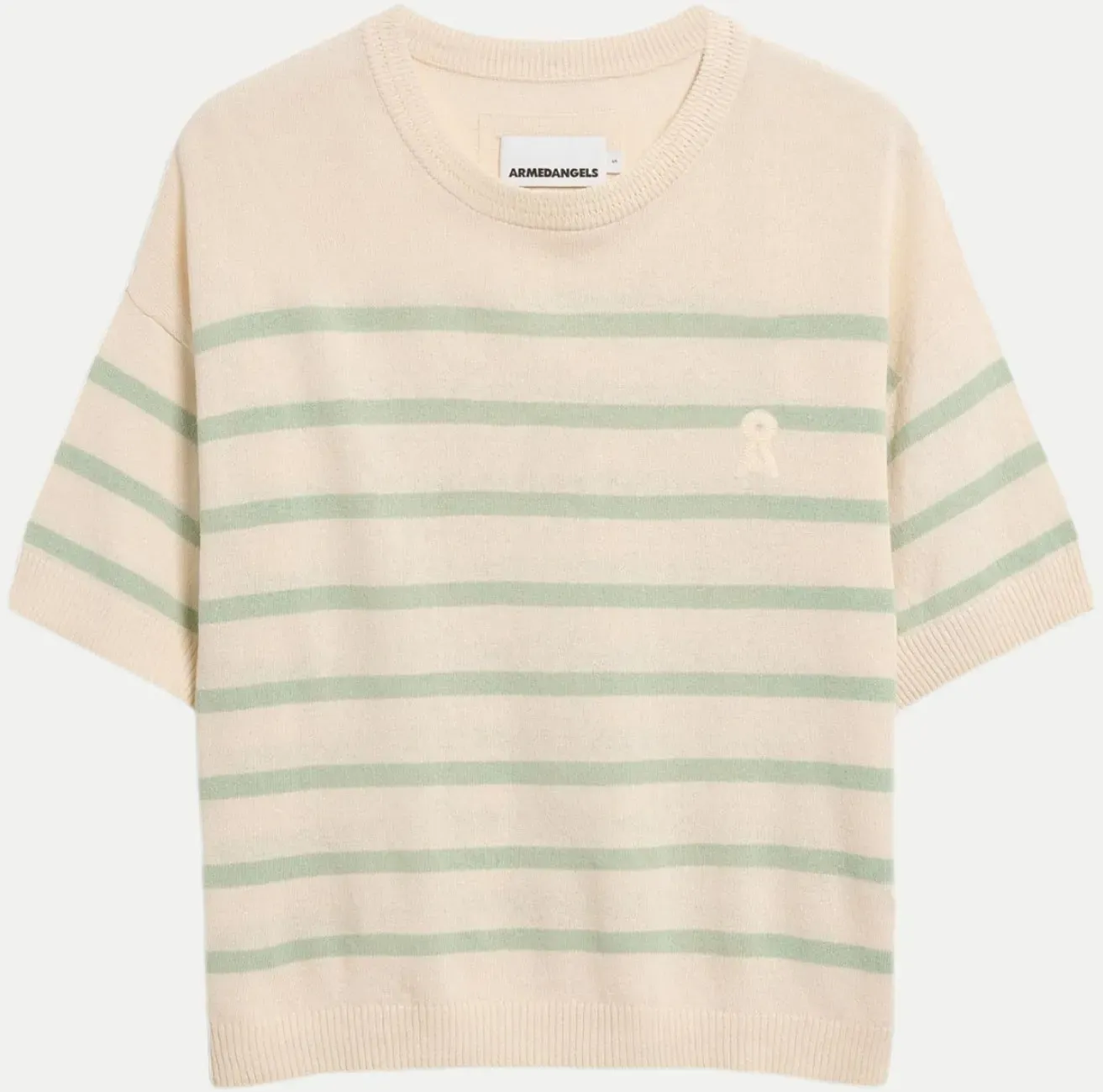 Gestreifter Leinen-Mix Pullover Beige M