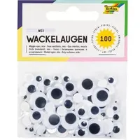 Folia Wackelaugen weiß sortiert 100 Stück