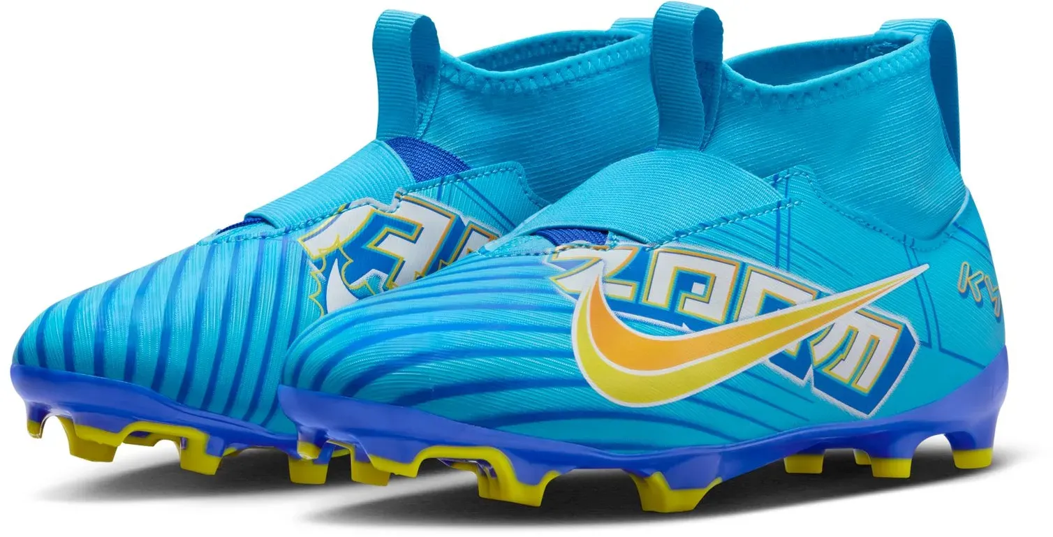 Fußballschuh NIKE "JR Mercurial Zoom Superfly 9 Academ" Gr. 38, blau (baltic blue) Schuhe Fußballschuhe