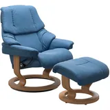 Stressless Stressless® »Reno«, (Set, Relaxsessel mit Hocker), mit Hocker, mit Classic Base, Größe S, M & L, Gestell Eiche