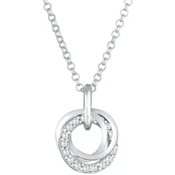 Elli Kreis Ringe Zirkonia 925 Silber Ketten   Damen 