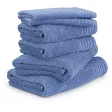Möve New Classic Handtuchset 30 x 50 cm/50 x 100 cm/67 x 140 cm blau 6 St.