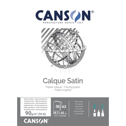 Canson, Bastelpapier, Transparentpapierblock, DIN A3, 90 g/qm (90 g/m2)