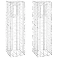 vidaXL Gabionensäulen 50 x 50 x 180 cm