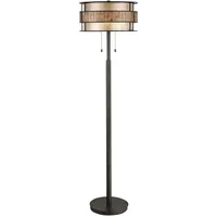 Quoizel Stehleuchte Laguna 2xE27 Metall, Glas, Mosaikfliesen taupe, Kupfer H:152,4 B:40,6