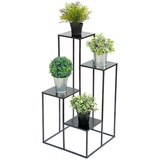 DanDiBo Ambiente Blumentreppe Metall Schwarz 82 cm Pflanzentreppe Blumenständer 435 Blumensäule Modern Pflanzenständer Blumenhocker