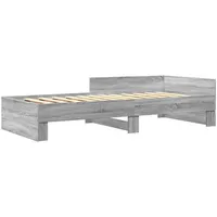 VidaXL Bettgestell Grau Sonoma 90x200 cm Holzwerkstoff