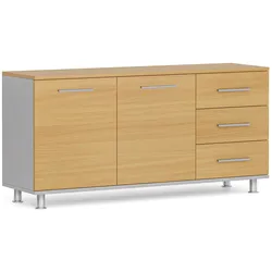 Schrank zum Tisch PRIMO, rechts, grau / Buche