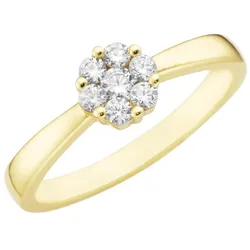 Smart Jewel Ring Blüte, Zirkonia Steine, Silber 925 Ringe   Gold Damen 