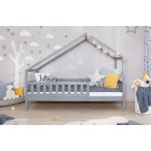 TICAA Hausbett Lou 90/100/120/140 x 200 cm Kiefer massiv silber