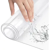 Woltu Tischdecke (1-tlg), 2 mm Wasserdicht Durchsichtige Tischfolie aus PVC weiß 100 cm x 200 cm x 1 mm