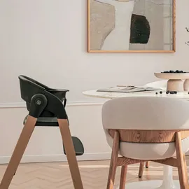 BabyGO BabyGo, Hochstuhl, Levels Newborn Highchair schwarz/Holzoptik (Hochstuhl)