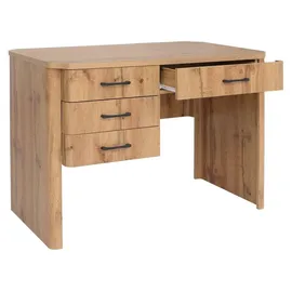 MCW Schreibtisch MCW-P42, Bürotisch Computertisch, 4 Schubladen MDF 78x110x60cm ~ Wotan-Eiche-Optik