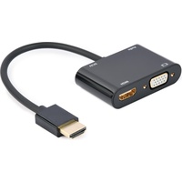 Gembird HDMI male to HDMI female + VGA f (HDMI, VGA, 210 cm), Data + Video Adapter, Schwarz