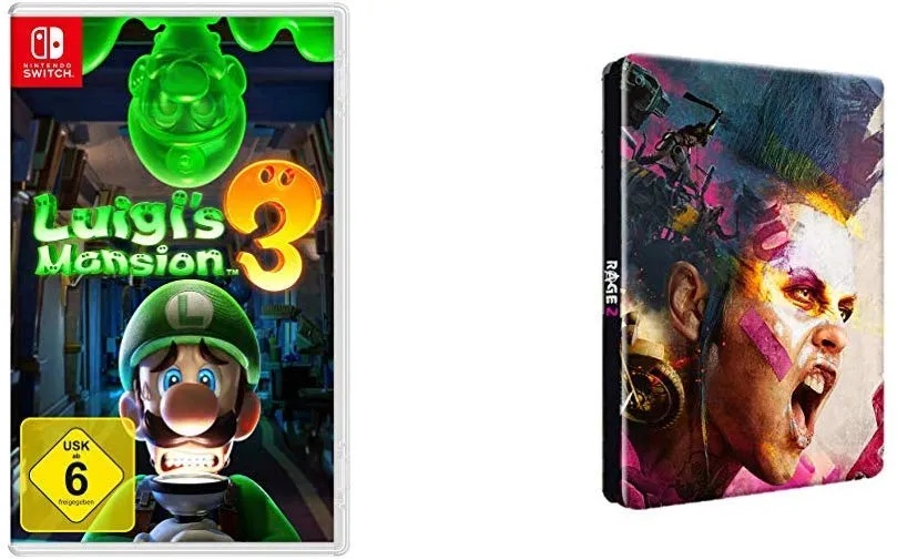 Nintendo Luigi's Mansion 3 - [Nintendo Switch] & RAGE 2 - Steelbook [Enth√§lt kein Spiel] [ ]