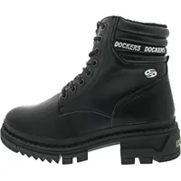 Dockers by Gerli Damen Combat Boots, Frauen Stiefeletten,warm gefüttert,uebergangsschuhe,uebergangsstiefel,schnürstiefel,schwarz,38 EU