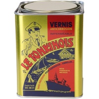 Le Tonkinois VERNIS farblos | bewährter Naturöl-Lack für den Innen und Aussenbereich, schichtbildend und sehr glänzend | Bootslack, Holzlack und Lack für Küchenarbeitsplatte (1 Liter)